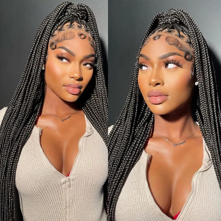 Glueless Knotless Full Lace Braided Wig for Women