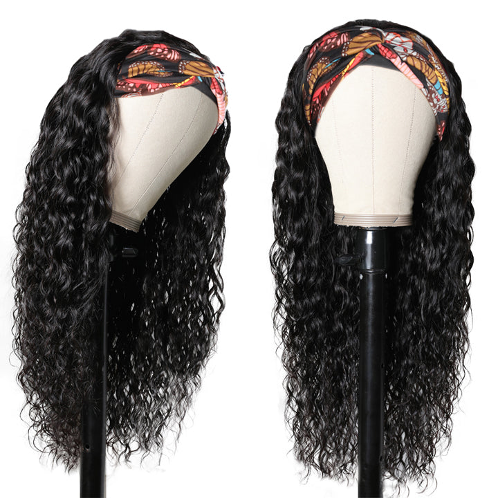 Takisha Etienne Highlight Water Wave Human Hair Wigs Glueless Brazilian Virgin Hair Headband Wigs
