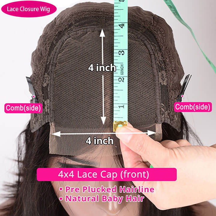 $89.99 10" Highlight Honey Short Straight 4x4 Lace Wig Human Hair Flash Deal