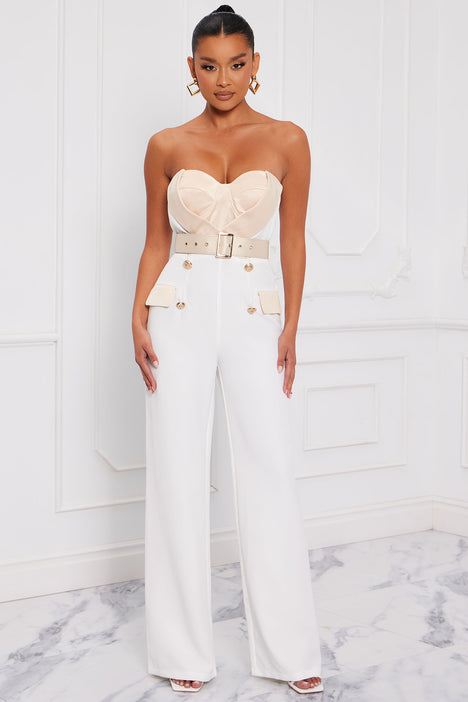 Black Tie Affaire Jumpsuit - White/Combo