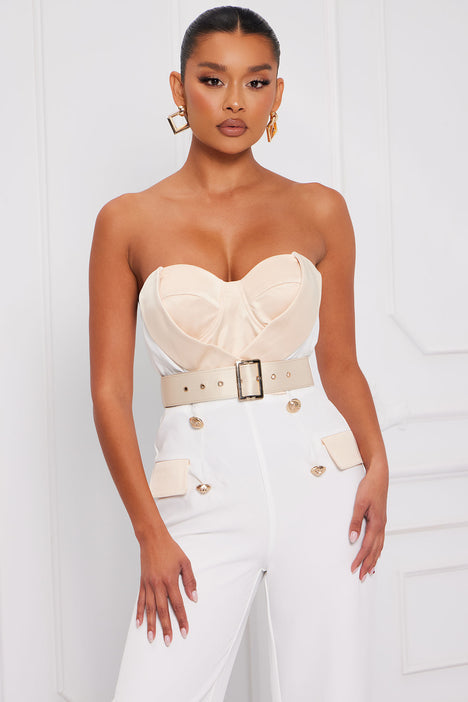 Black Tie Affaire Jumpsuit - White/Combo