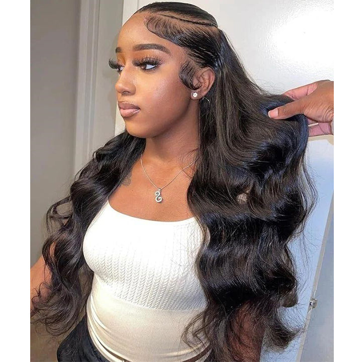 Pre Braided Wig Body Wave 13x4 Pre Cut Lace Front Wigs With Baby Hair