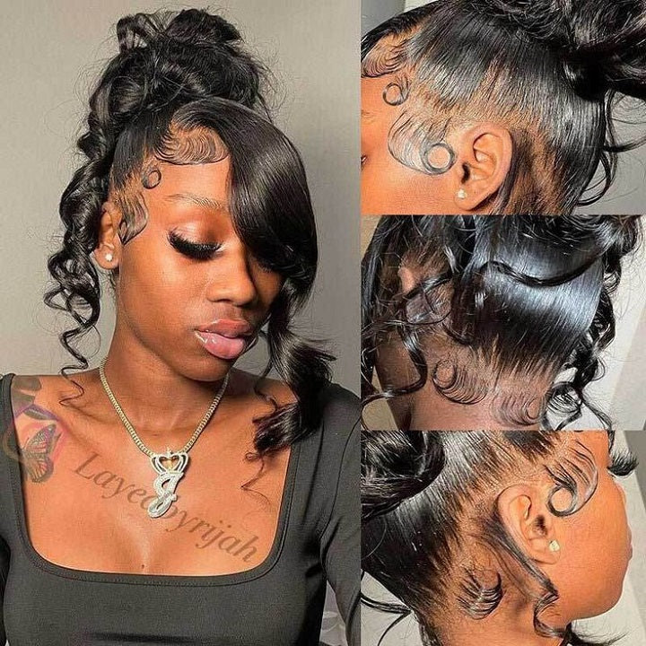 Pre plucked 360 Lace Front Wigs Brazilian Body Wave Human Hair Frontal Wigs With Baby Hair