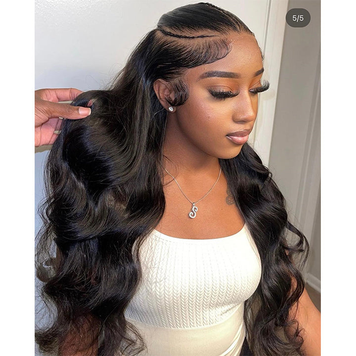 Pre Braided Wig Body Wave 13x4 Pre Cut Lace Front Wigs With Baby Hair