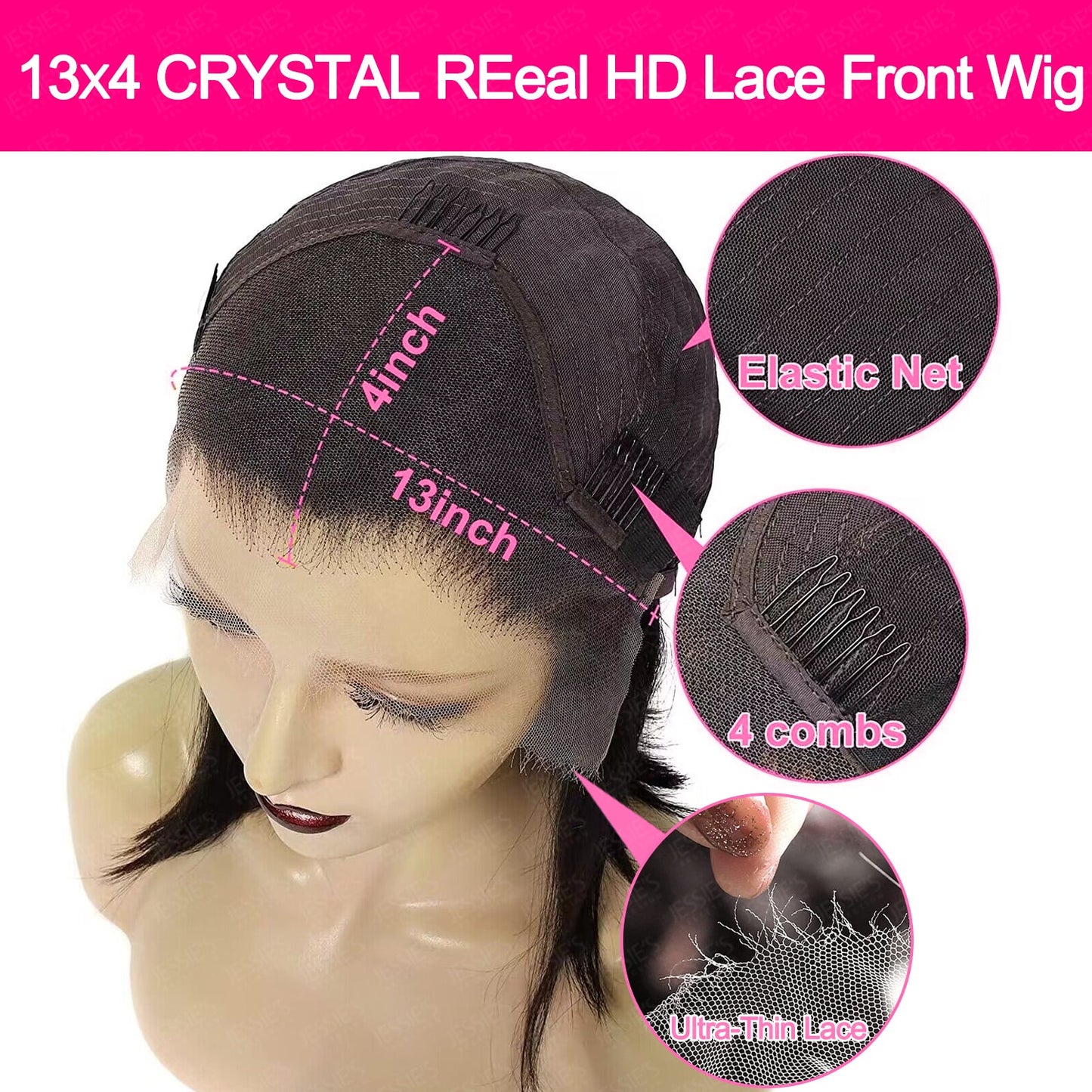 Glueless Invisible HD Lace Kinky Straight 13x4 Lace Front Bob Wig 5x5 Lace Bob Human Hair Wig