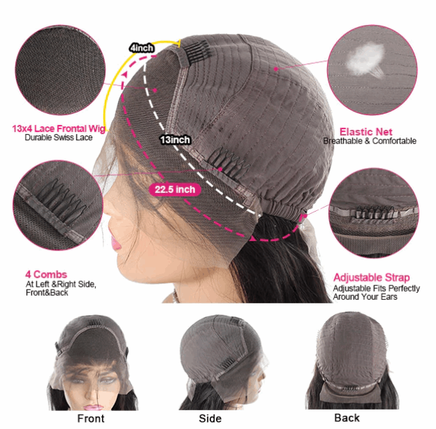 Brown Wig With Blonde Highlights 13x4 Straight Hair Lace Front Wigs P4/613 HD Lace Wigs 34 Inch - Healthier Me Beauty, LLC