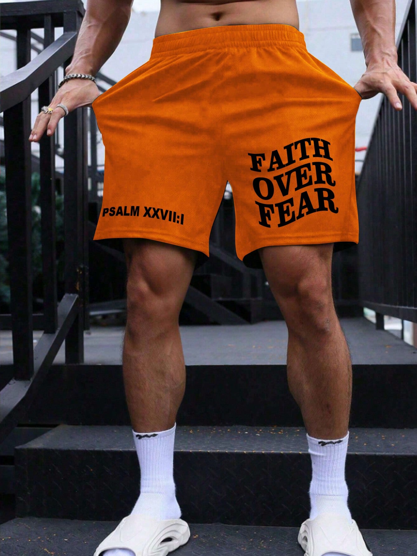Manfinity Homme Men Slogan Graphic Shorts For Summer