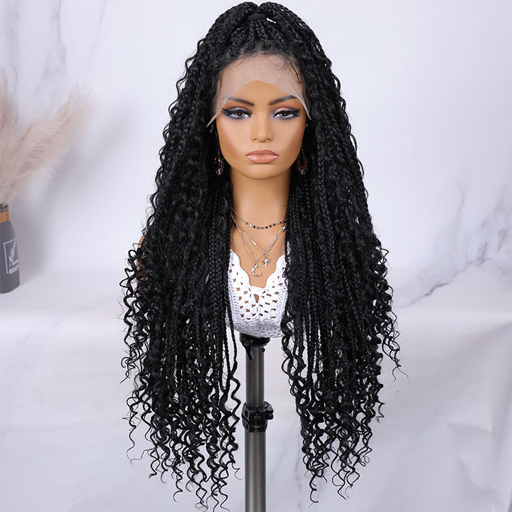 Knotless 9x6 Lace Braided Boho Box Braids Lace Wig for Women