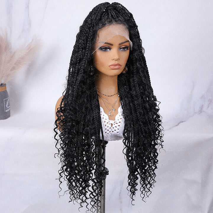 Knotless 9x6 Lace Braided Boho Box Braids Lace Wig for Women