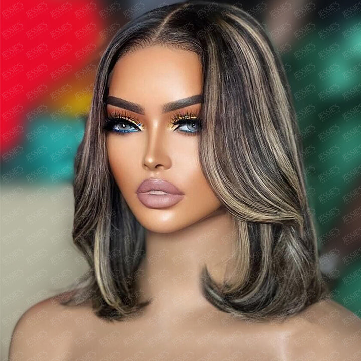 Highlight Ombre Honey Glueless Wavy 13x5 Pre Everything Bob Wig Human Hair
