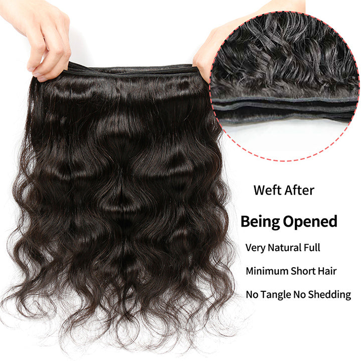 Body Wave Hair 3 Bundles With 13x4 Frontal Single Invisiable Knots Human Hair Bundles With Lace Frontal