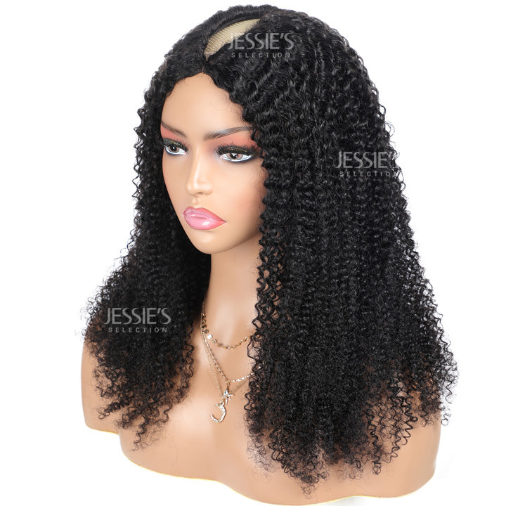 $169.99 26" Kinky Curly Thin V Part Wig Human Hair Flash Deal
