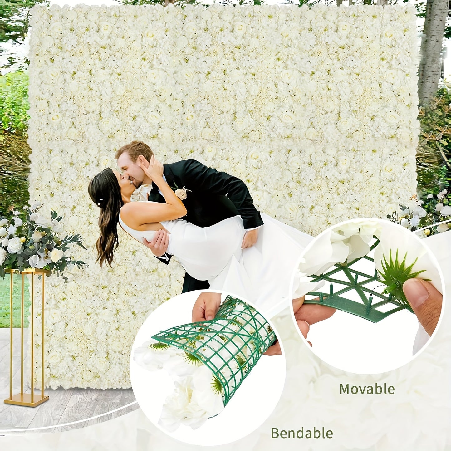 White Flower Wall Backdrop (6-48 Pack)