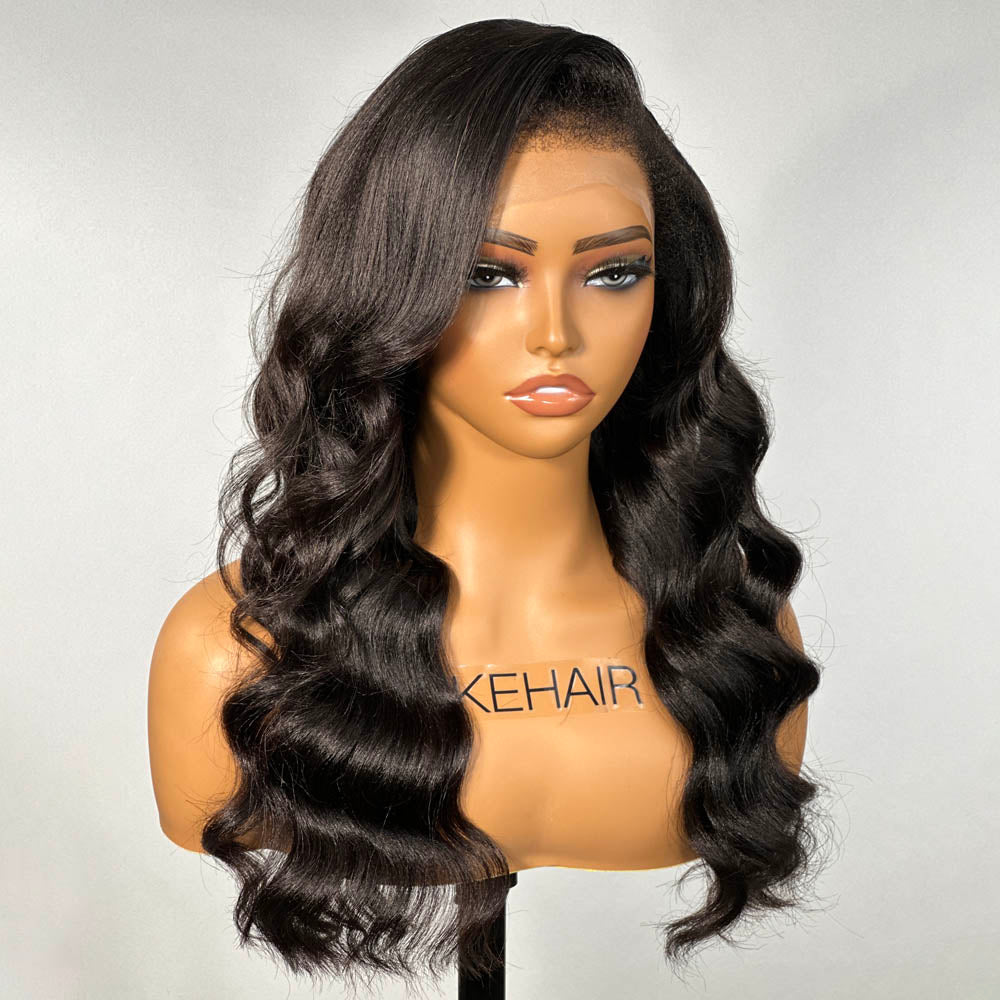 Natural Yaki Wave HD Lace Frontal Kinky Edges Wig