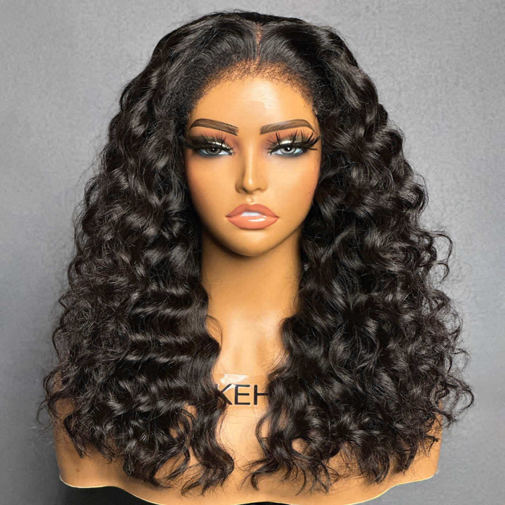 Luscious Bouncy Curls With 4C Kinky Edges HD Lace Closure Wig