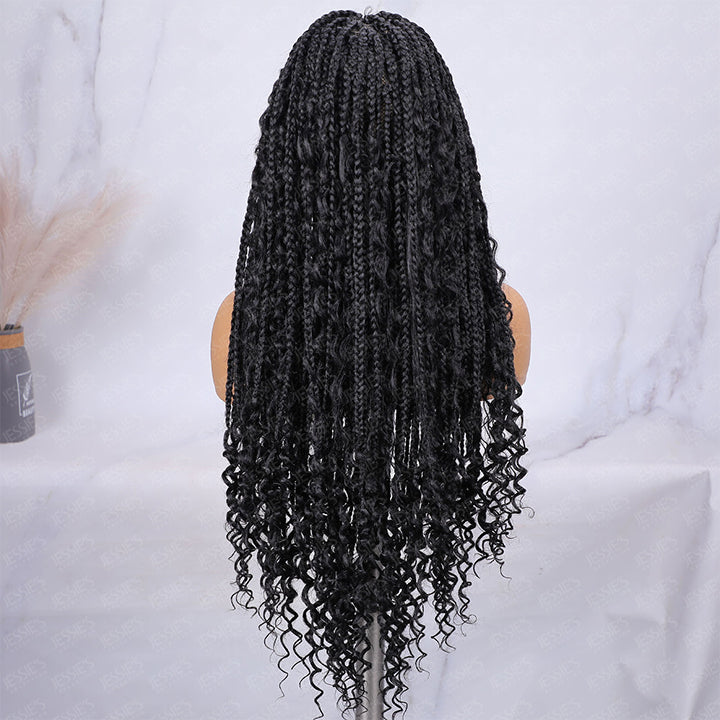 Knotless 9x6 Lace Braided Boho Box Braids Lace Wig for Women