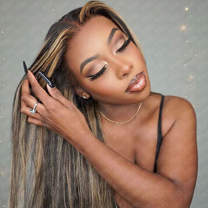 Pre Cut 5x6 Lace Balayage Honey Straight 9x6 Parting Max Lace Wig Glueless Wig