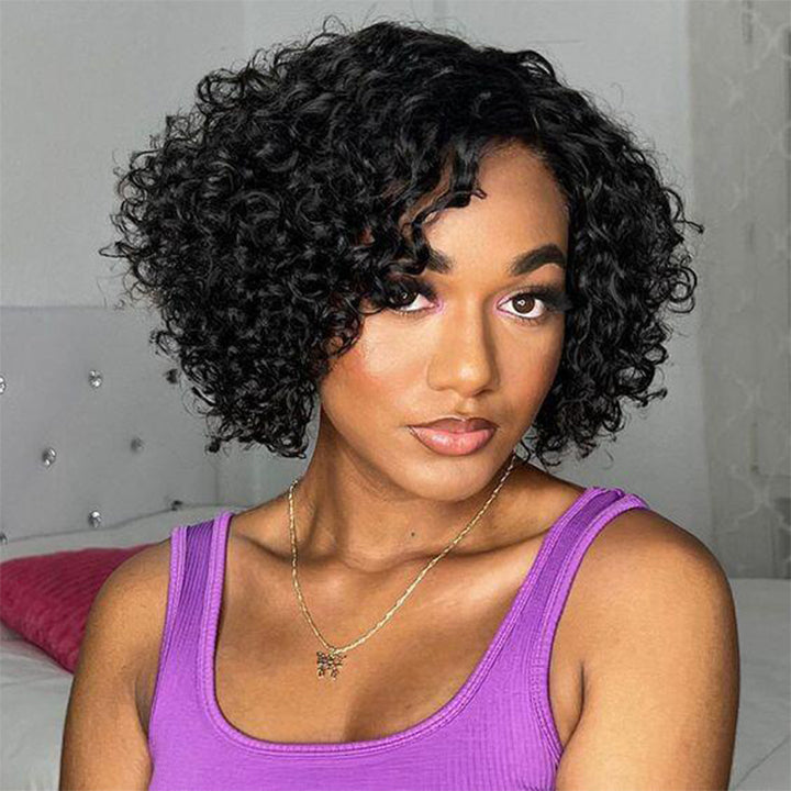 $1 for A WIG|13x4 Lace Straight Wig+Thin Part Handtied Bob Curly Wig Flash Deal