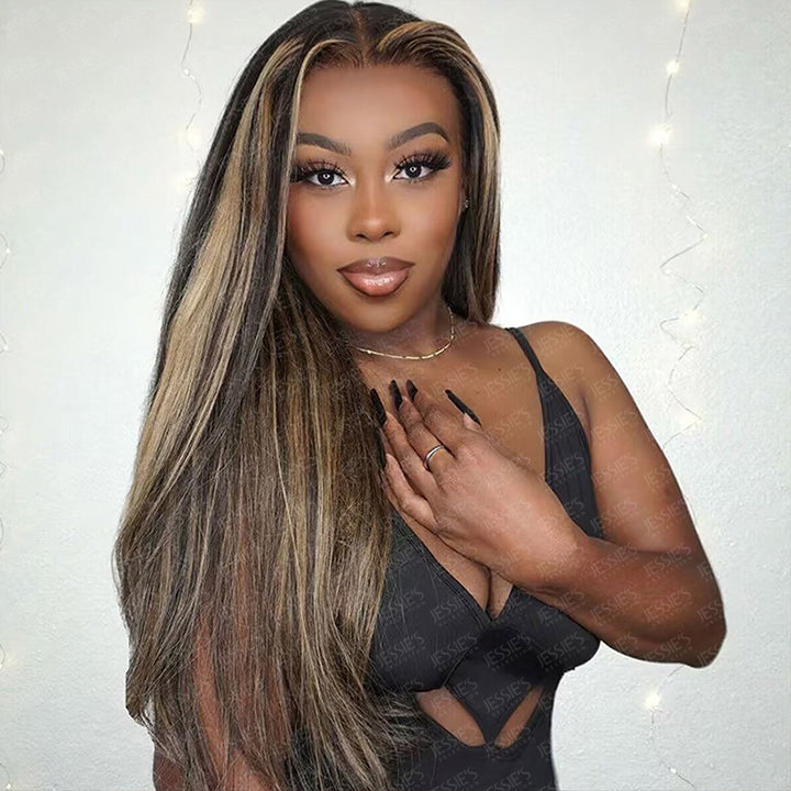 Pre Cut 5x6 Lace Balayage Honey Straight 9x6 Parting Max Lace Wig Glueless Wig