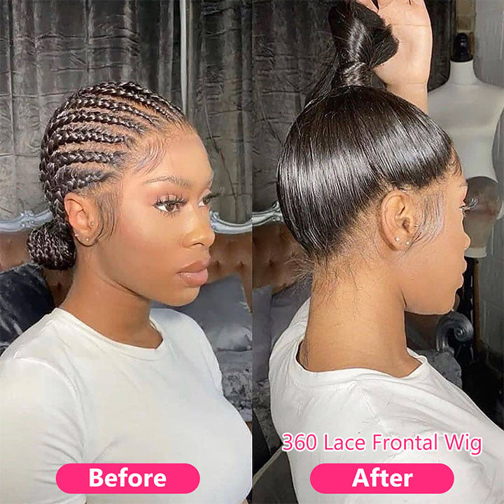 Pre plucked 360 Lace Front Wigs Brazilian Body Wave Human Hair Frontal Wigs With Baby Hair