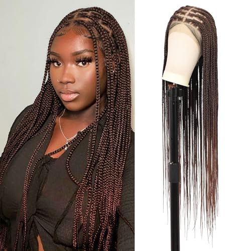 HD Lace Front Knotless Braided Wigs w baby hair