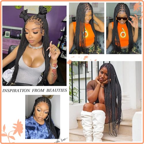 HD Lace Front Knotless Braided Wigs w baby hair