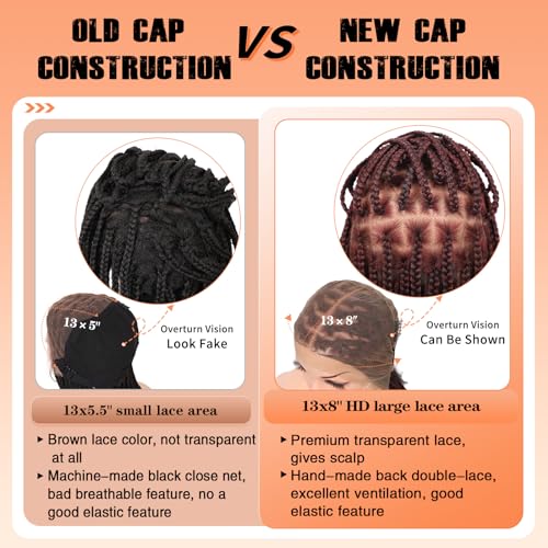 HD Lace Front Knotless Braided Wigs w baby hair