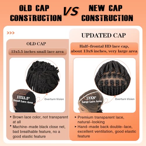HD Lace Front Knotless Braided Wigs w baby hair