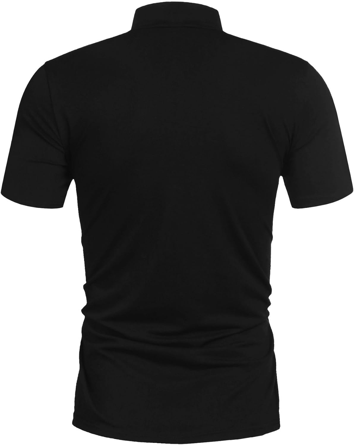 Poriff Men's Casual Mock Turtleneck Pullover Tops Short Sleeve Slim Fit T-Shirts Basic Solid Color Tees