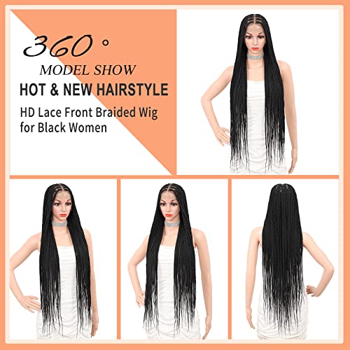 HD Lace Front Knotless Braided Wigs w baby hair