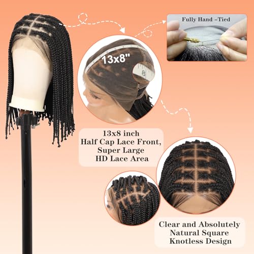 HD Lace Front Knotless Braided Wigs w baby hair