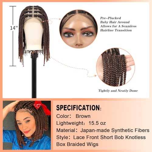 HD Lace Front Knotless Braided Wigs w baby hair