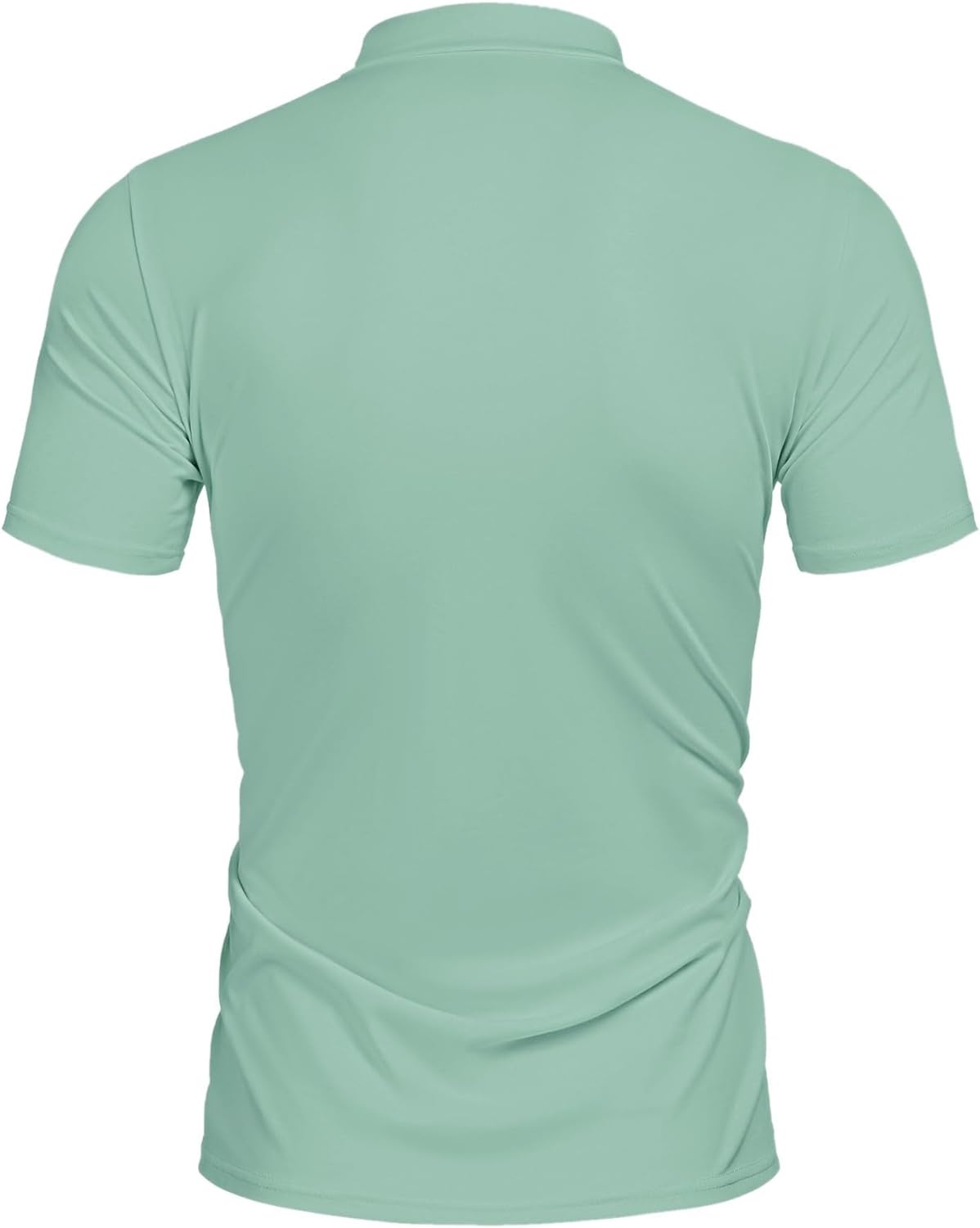 Poriff Men's Casual Mock Turtleneck Pullover Tops Short Sleeve Slim Fit T-Shirts Basic Solid Color Tees