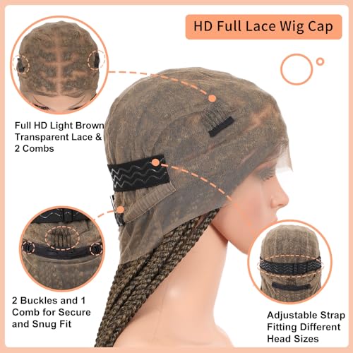 HD Lace Front Knotless Braided Wigs w baby hair