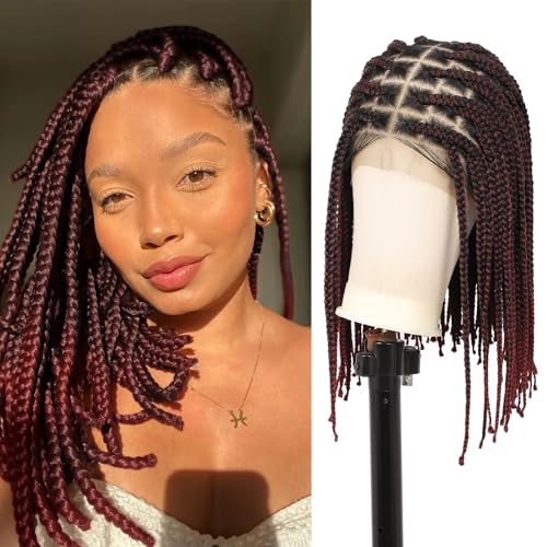 HD Lace Front Knotless Braided Wigs w baby hair