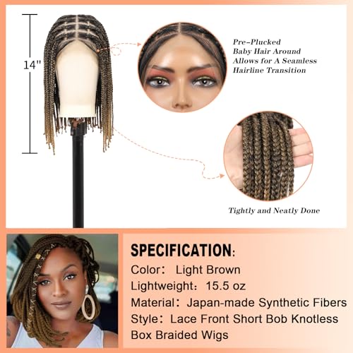 HD Lace Front Knotless Braided Wigs w baby hair