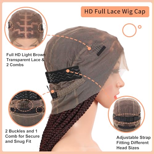 HD Lace Front Knotless Braided Wigs w baby hair
