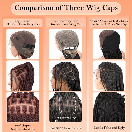 HD Lace Front Knotless Braided Wigs w baby hair