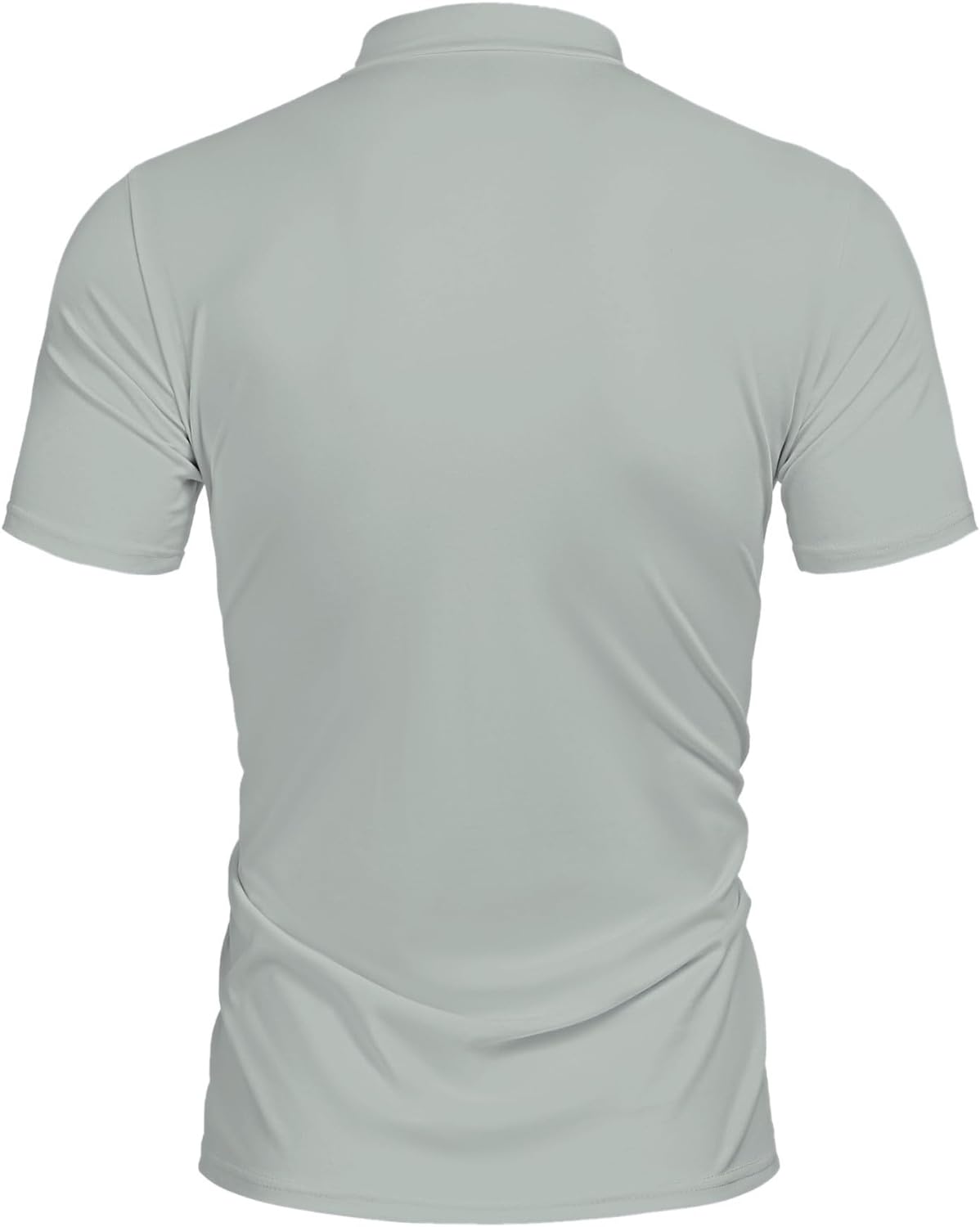 Poriff Men's Casual Mock Turtleneck Pullover Tops Short Sleeve Slim Fit T-Shirts Basic Solid Color Tees