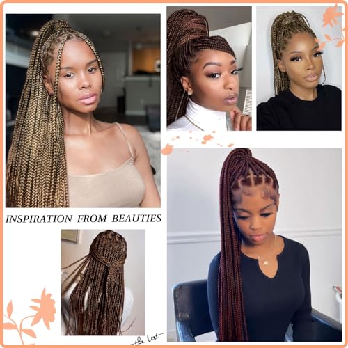HD Lace Front Knotless Braided Wigs w baby hair