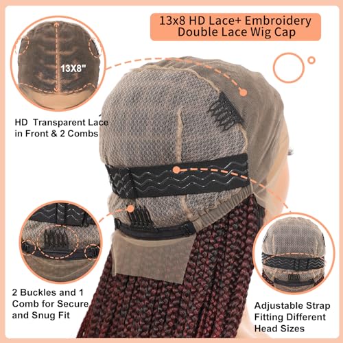HD Lace Front Knotless Braided Wigs w baby hair