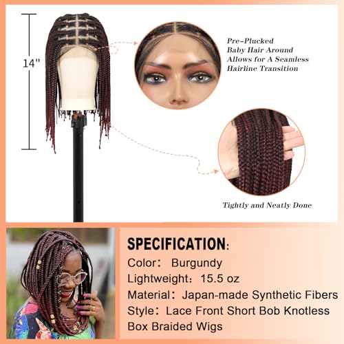 HD Lace Front Knotless Braided Wigs w baby hair