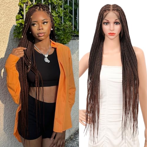 HD Lace Front Knotless Braided Wigs w baby hair