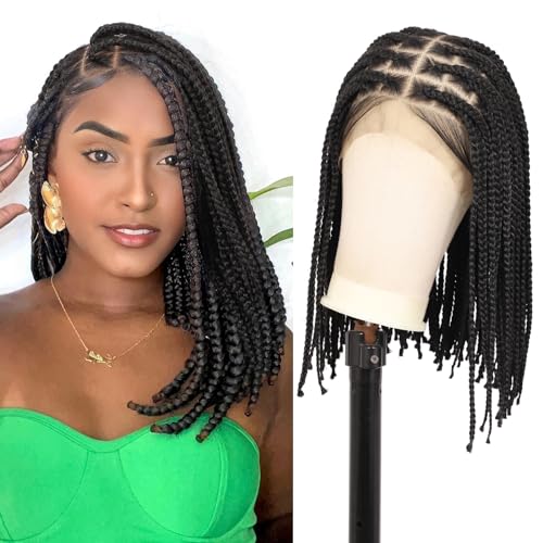 HD Lace Front Knotless Braided Wigs w baby hair