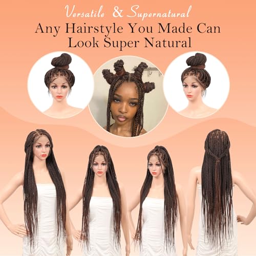 HD Lace Front Knotless Braided Wigs w baby hair