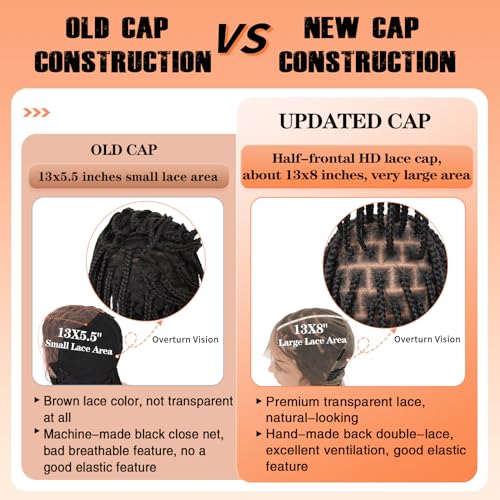 HD Lace Front Knotless Braided Wigs w baby hair