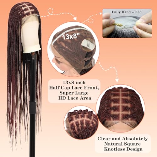 HD Lace Front Knotless Braided Wigs w baby hair
