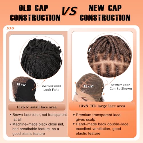 HD Lace Front Knotless Braided Wigs w baby hair