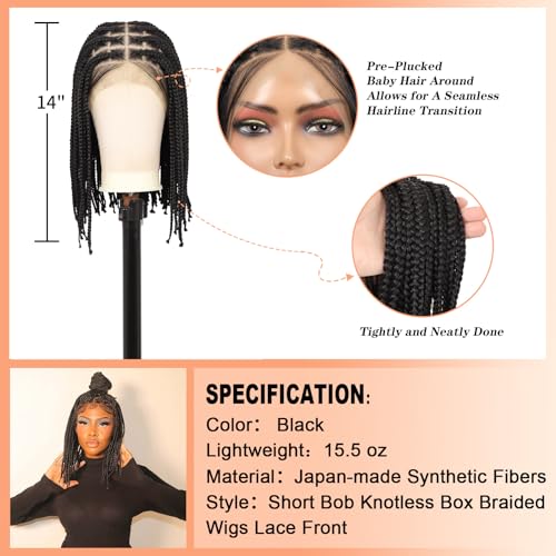 HD Lace Front Knotless Braided Wigs w baby hair