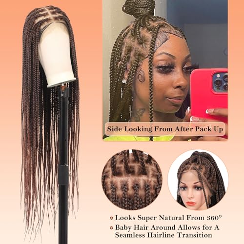 HD Lace Front Knotless Braided Wigs w baby hair